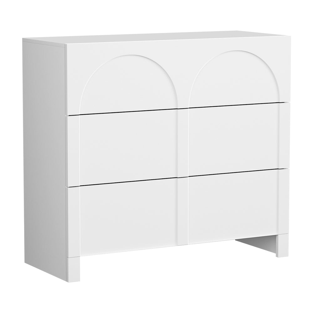 3 Chest of Drawers Lowboy Dresser Cabinet White