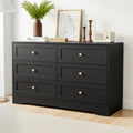 6 Drawer Tallboy Chest of Drawers Cabinet - Black
