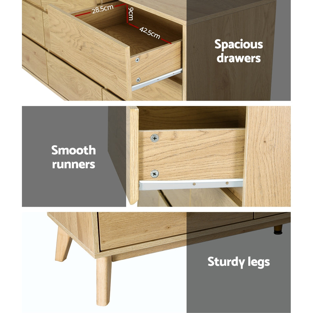 9 Drawer Lowboy Cabinet - Pine