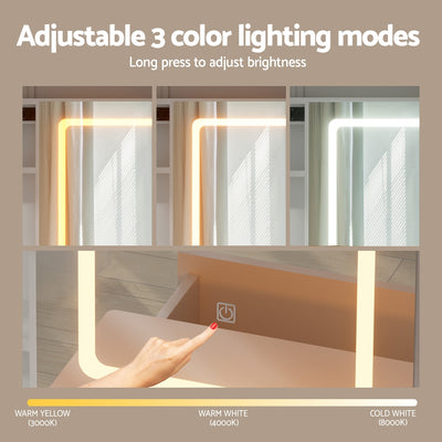 Dressing Table Vanity Desk Set Stool Led White