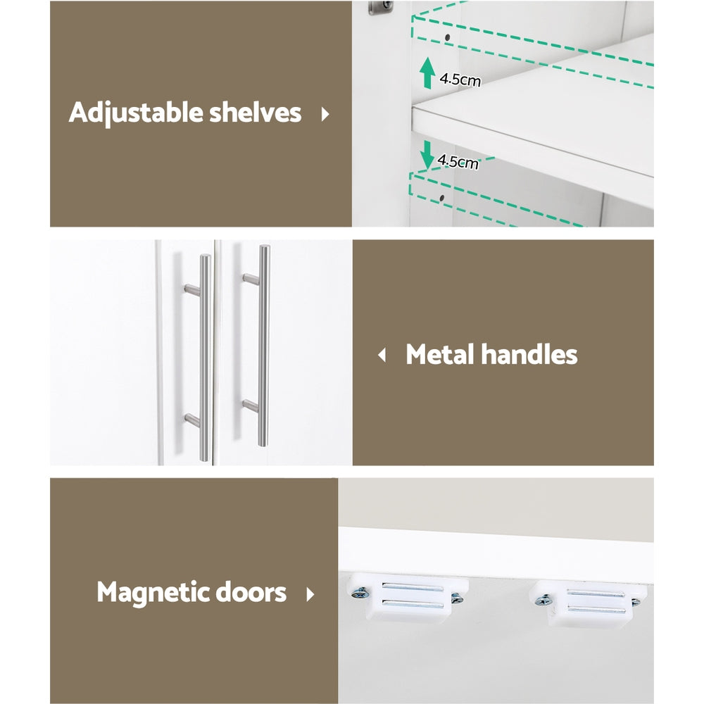 2 Door Wardrobe Bedroom Cupboard Closet Storage Cabinet Organiser White