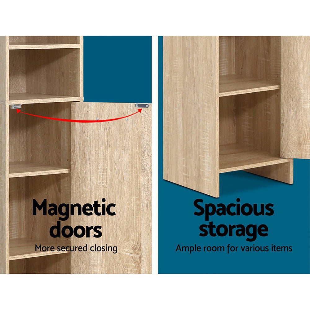 Bathroom Cabinet Storage 185cm Wooden with magnetic doors and spacious shelves for ample storage in bathroom spaces
