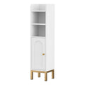 2X Bathroom Corner Storage Cabinets with Adjustable Shelves and Door - White