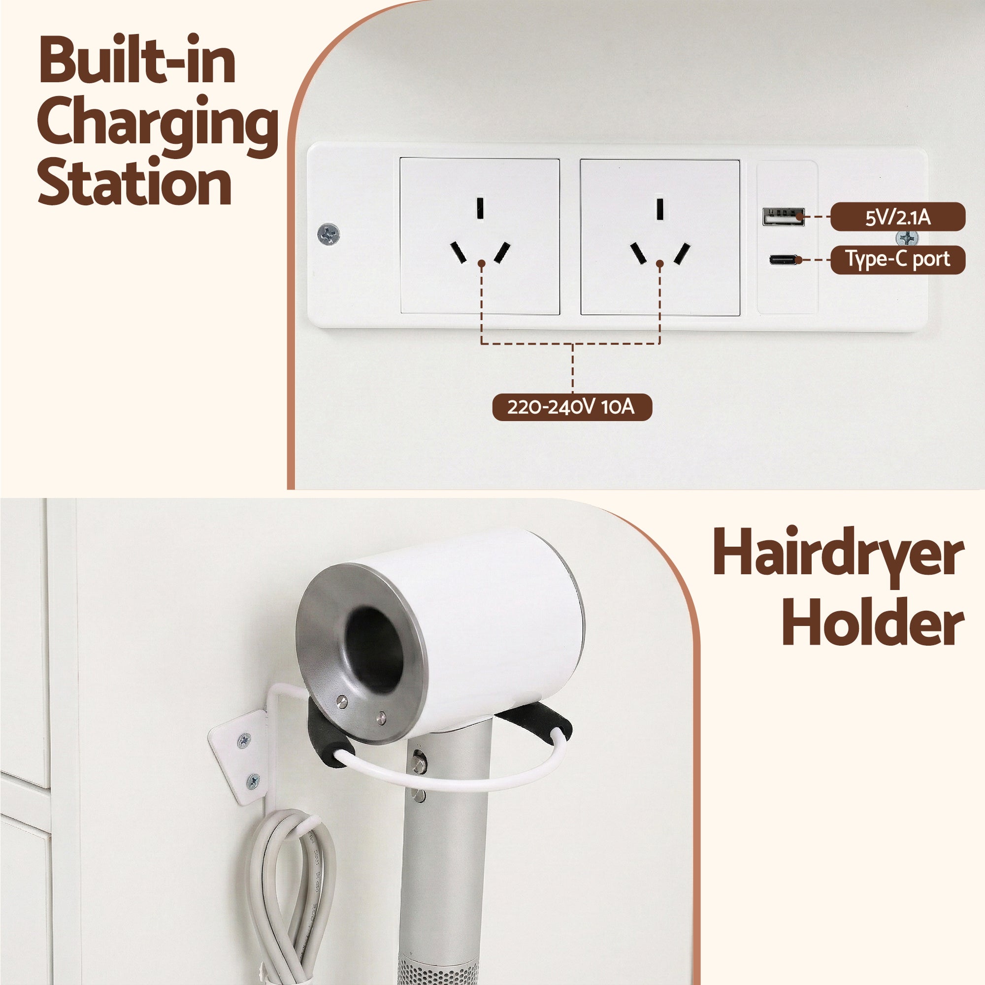 Dressing Table Vanity Desk Set 10 LED Bulbs RGB Light White