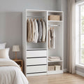 2X Wardrobe Clothes Closet Storage Organiser with Drawers and Shelves - White