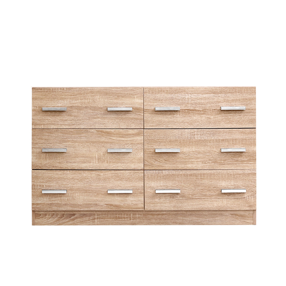 6 Drawer Lowboy Storage Dresser Pine