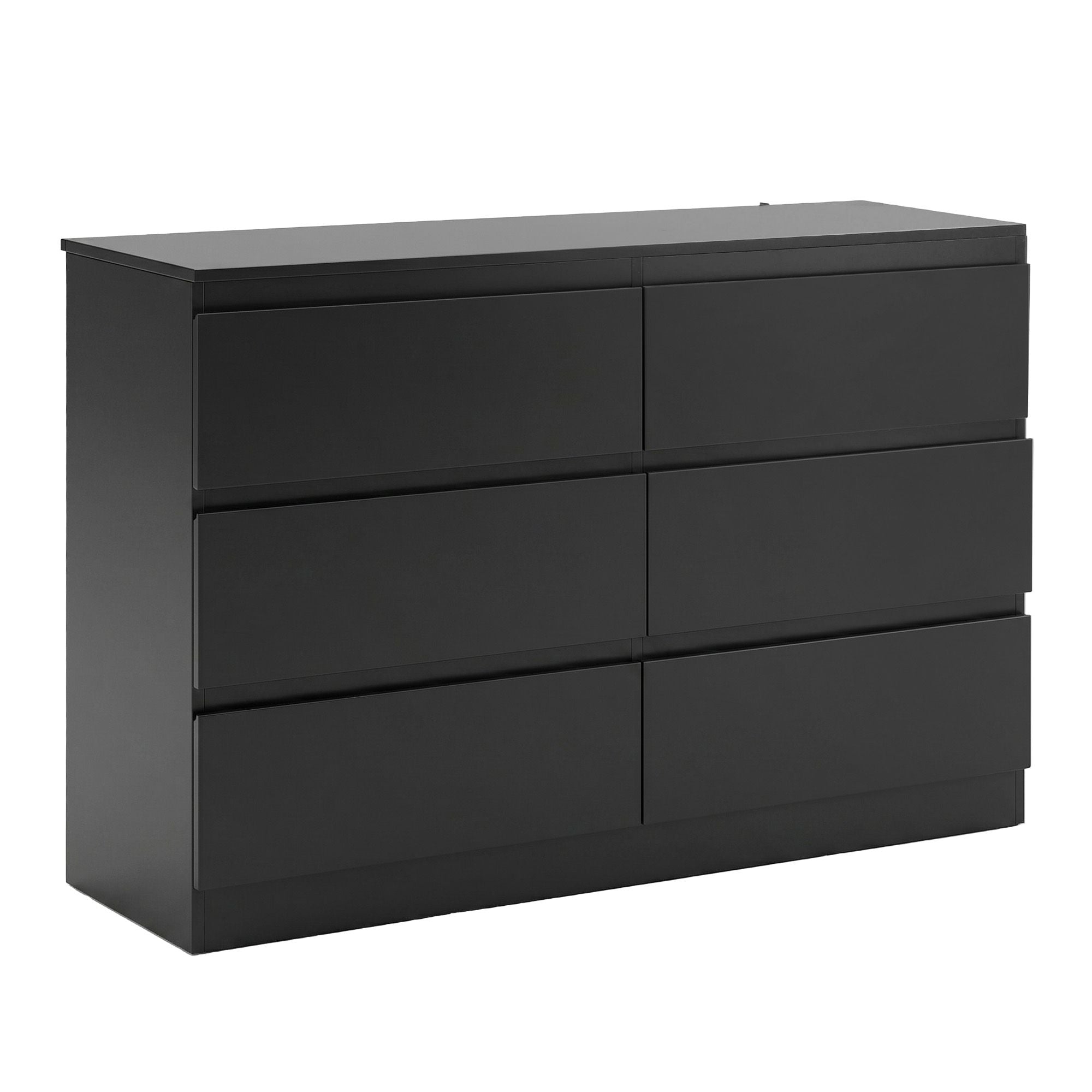 6 Chest of Drawers Lowboy Black