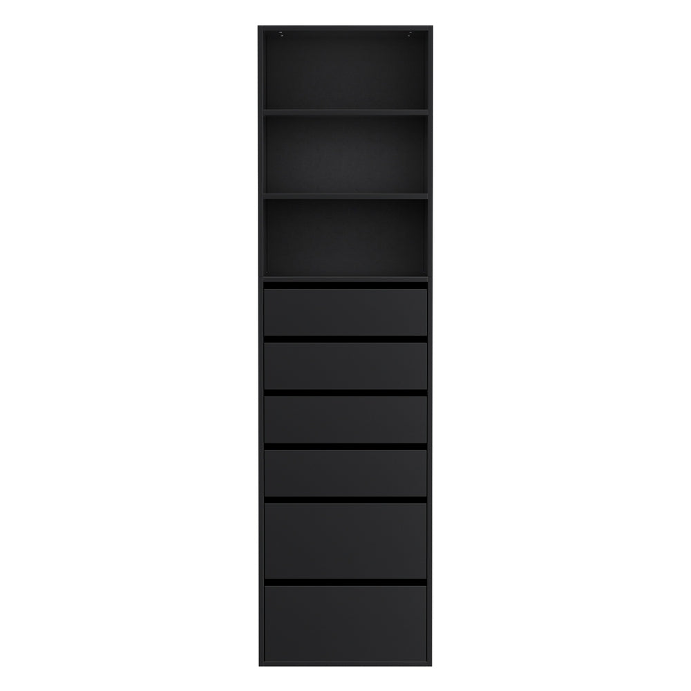6 Chest of Drawers Tallboy Cabinet Black