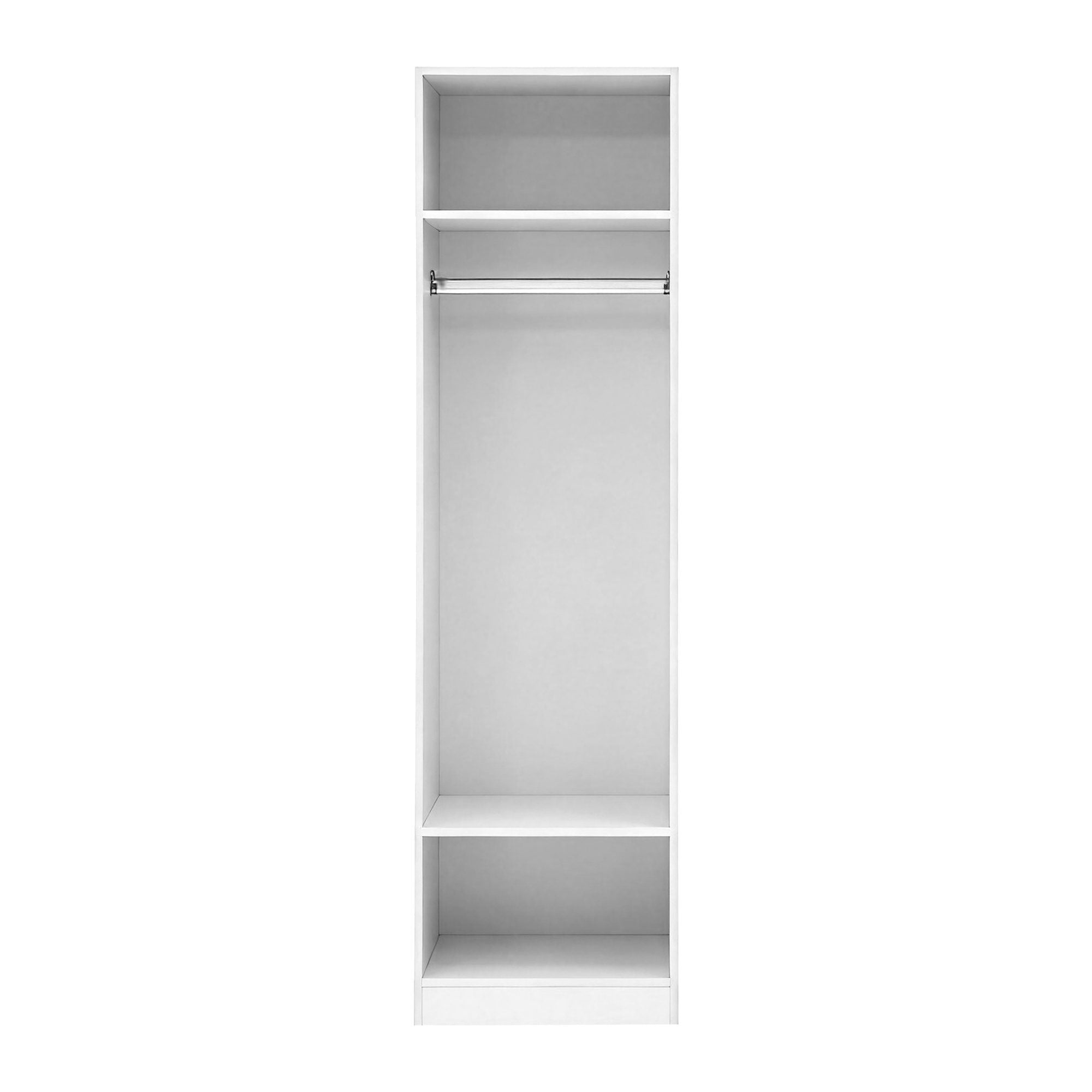 2-Piece Wardrobe Clothes Closet with Shelves and Hanging Rod - White