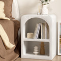 Arched Textured Bedside Table White