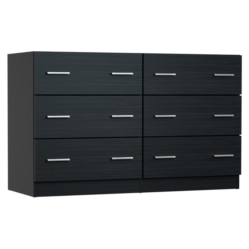 6 Drawer Lowboy Dresser - Black | Modern Storage Solution 6 Drawer Lowboy Dresser - Black | Modern Storage Solution
