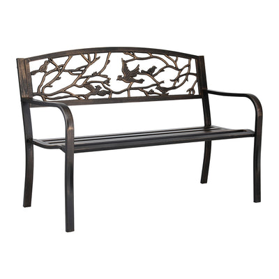 Outdoor Bench Seat Garden Steel Outdoor Furniture 3 Seater Park Bronze