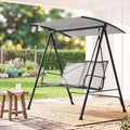 Outdoor Swing Chair with Adjustable Canopy 142cm x 172cm Stand - Grey