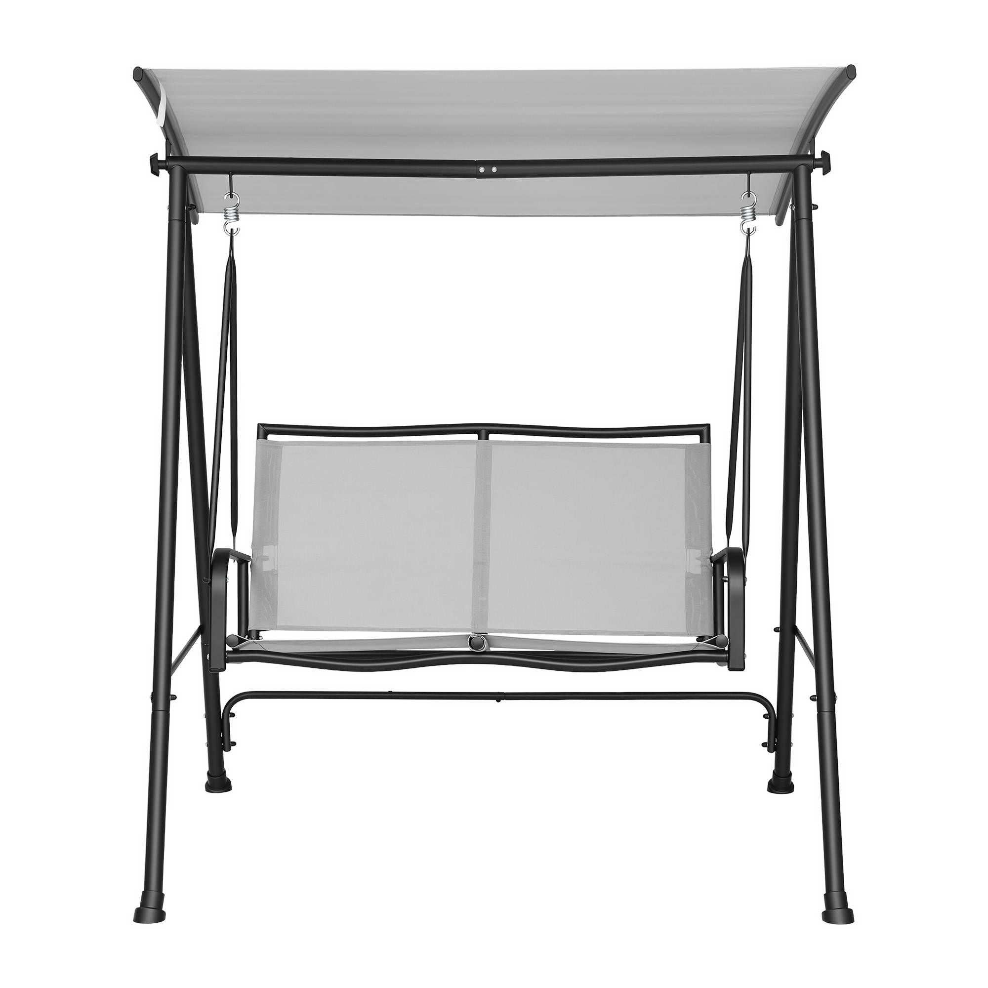 Outdoor Swing Chair with Adjustable Canopy 142cm x 172cm Stand - Grey