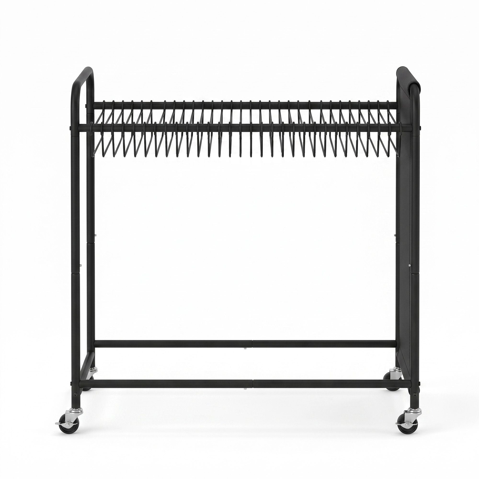 Mobile Clothes Rack with 30 Hangers, Wheels & Storage Bag - Black