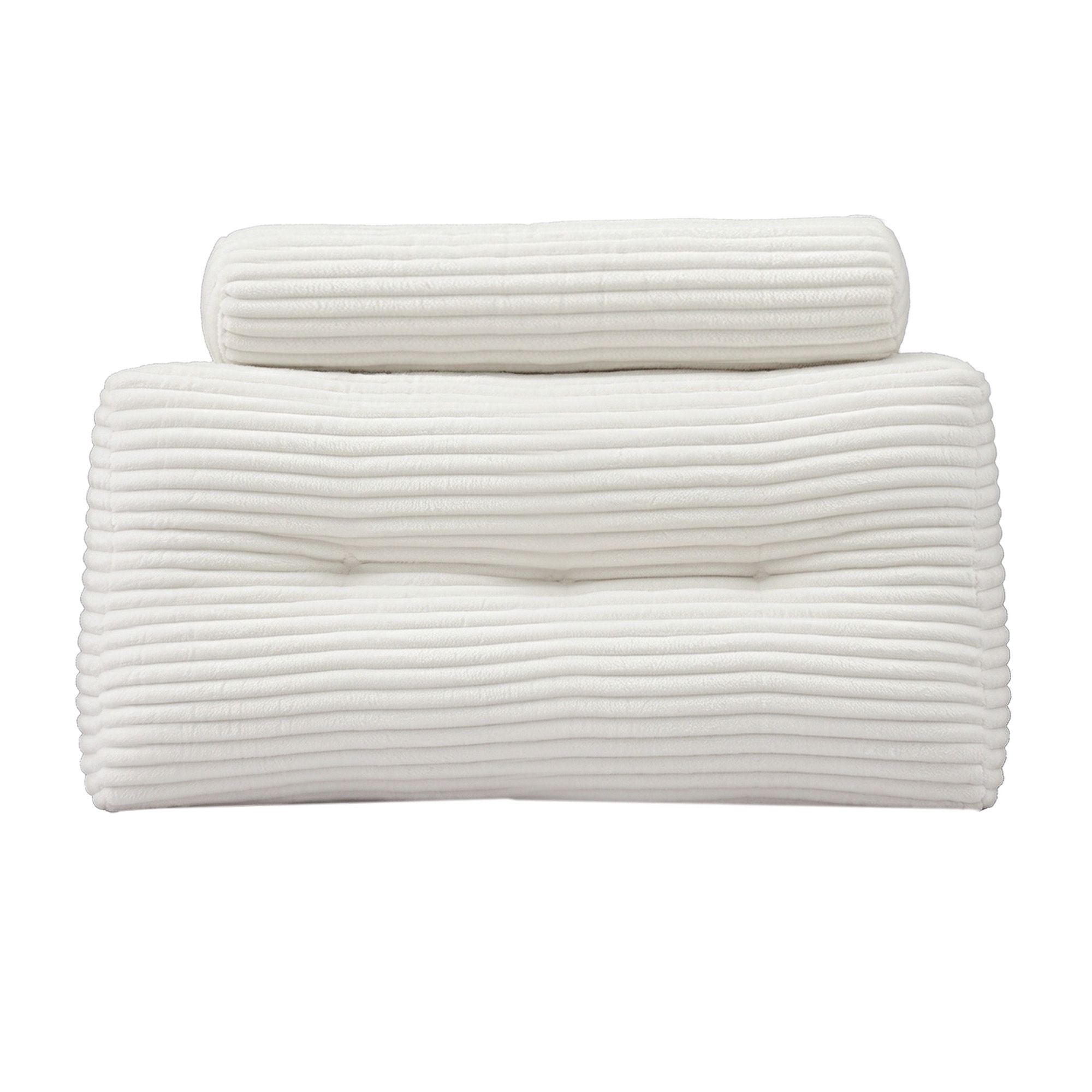 wedge pillow headboard with non-flattening shredded foam core, perfect for dorm reading or sofa lap desk, 330g corduroy cover, side pockets, King Single