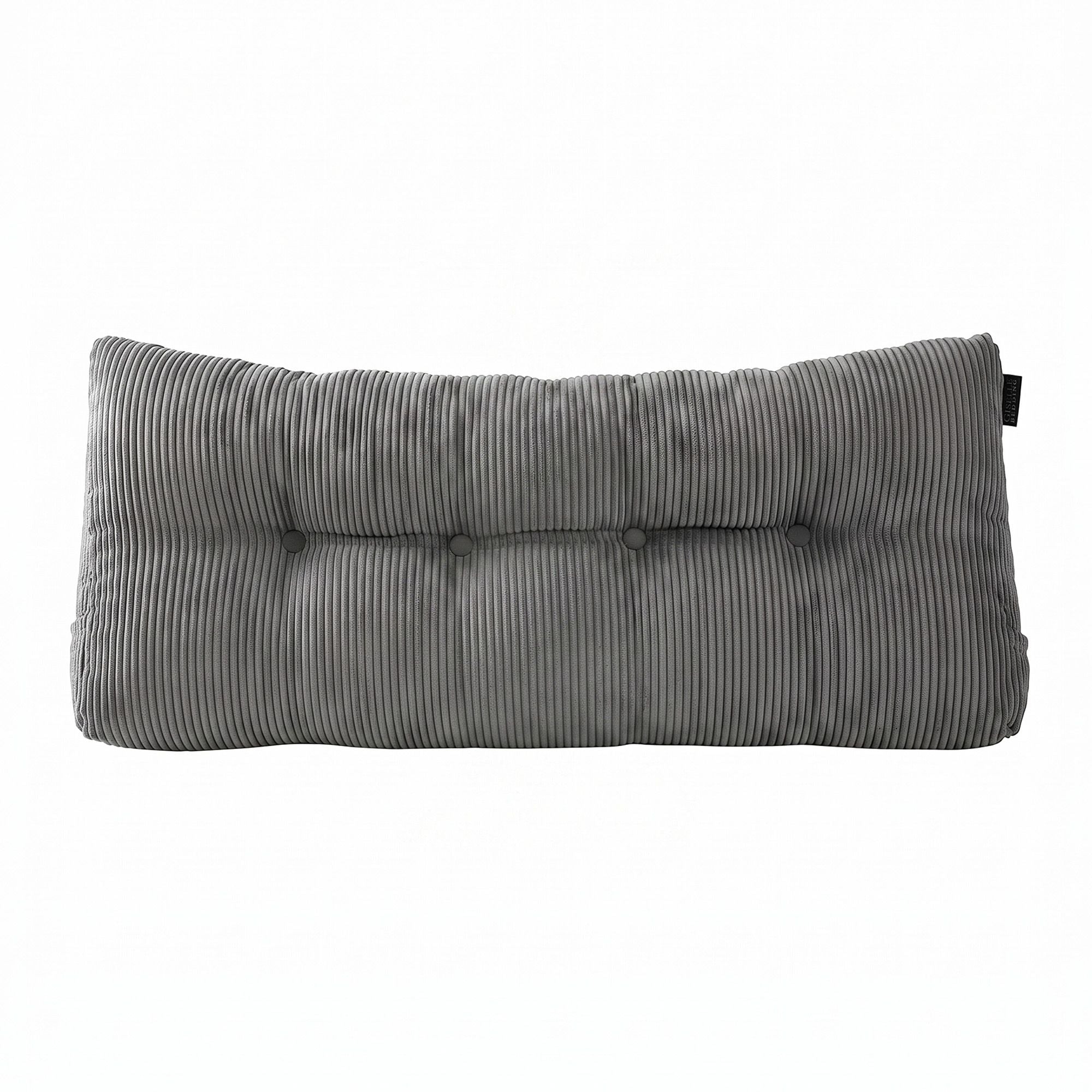 Headboard Pillow for Sitting in Bed, Upgraded Shredded Foam Reading Wedge Cushion for Lumbar Support, 320g Corduroy Backrest with Side Pockets for Dorm Daybed, Double