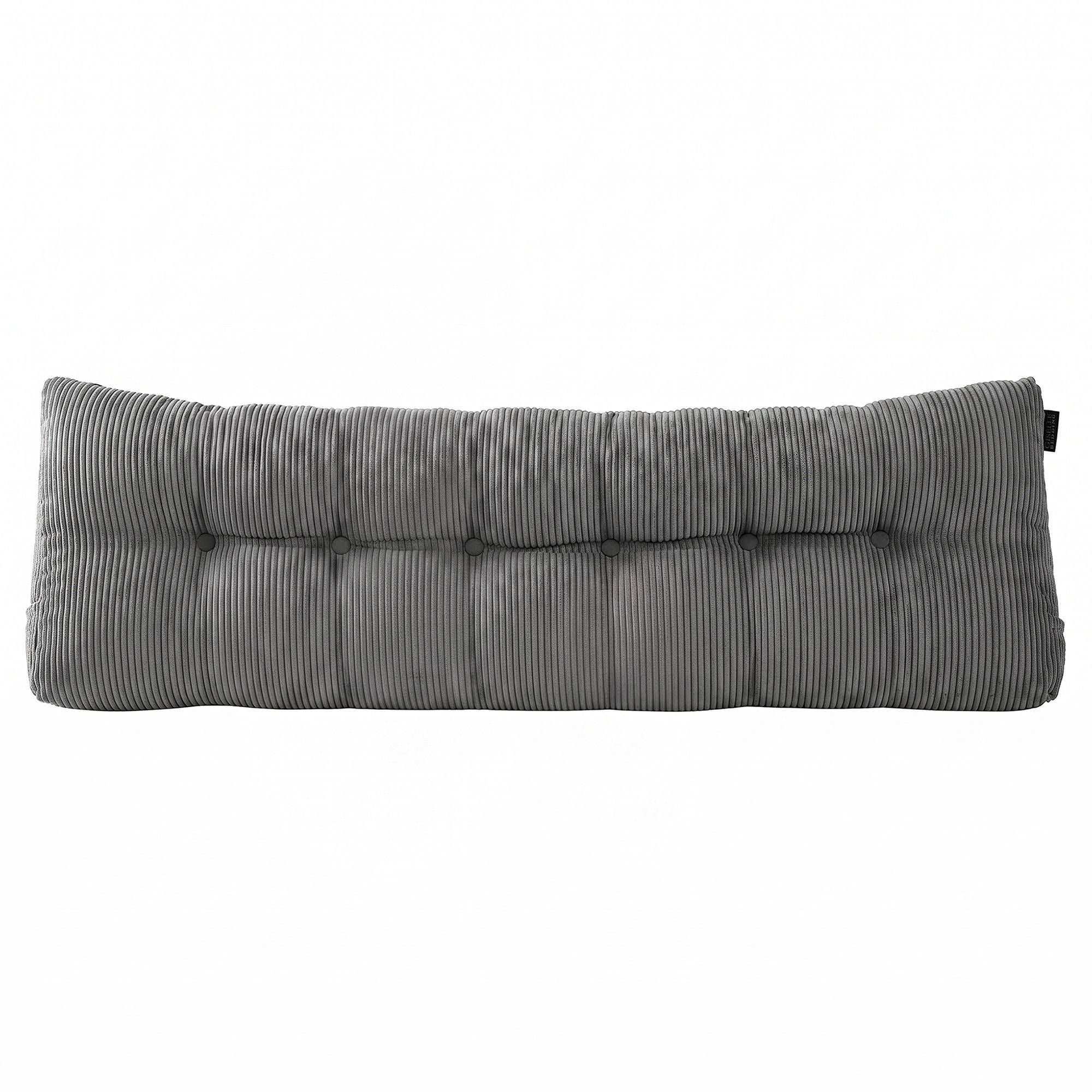 Headboard Pillow for Sitting in Bed, Upgraded Shredded Foam Reading Wedge Cushion for Lumbar Support, 320g Corduroy Backrest with Side Pockets for Dorm Daybed, King
