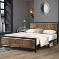 Foundry Industrial Double Bed Frame – Brown