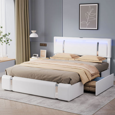 Levede Queen Bed Frame With Adjustable Headboard White-1954802444408066054
