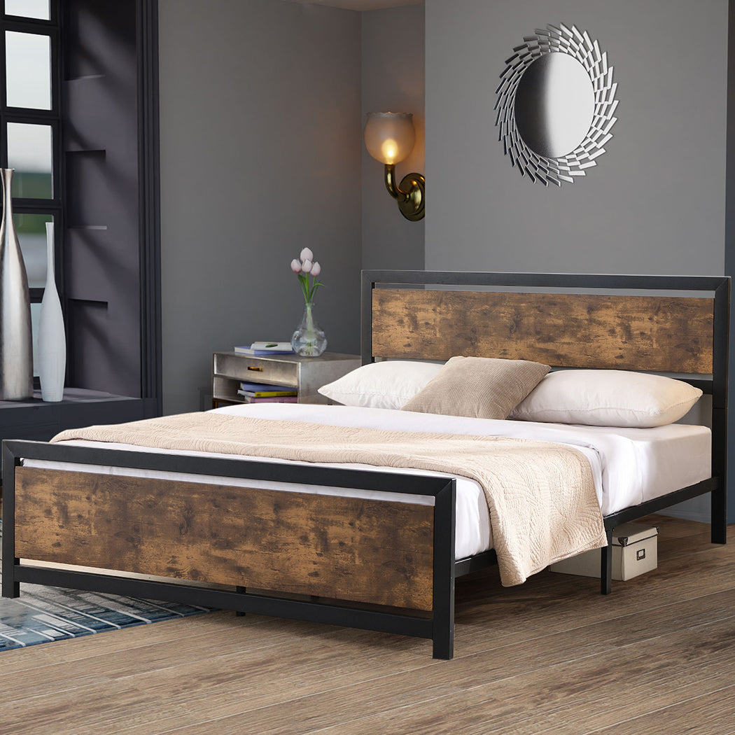 Levede Metal Bed Frame Mattress Base Double-1910113211429031943