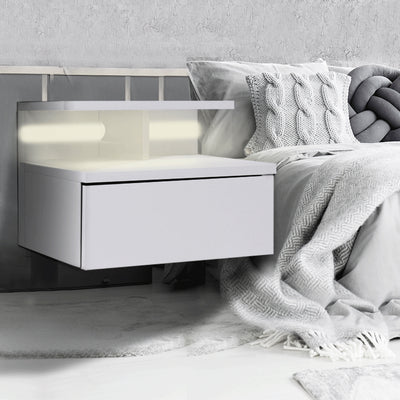 Levede 2x Bedside Tables Side Table White-1954802716639367174