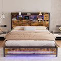 Kensley Double LED Storage Bed Frame – Industrial