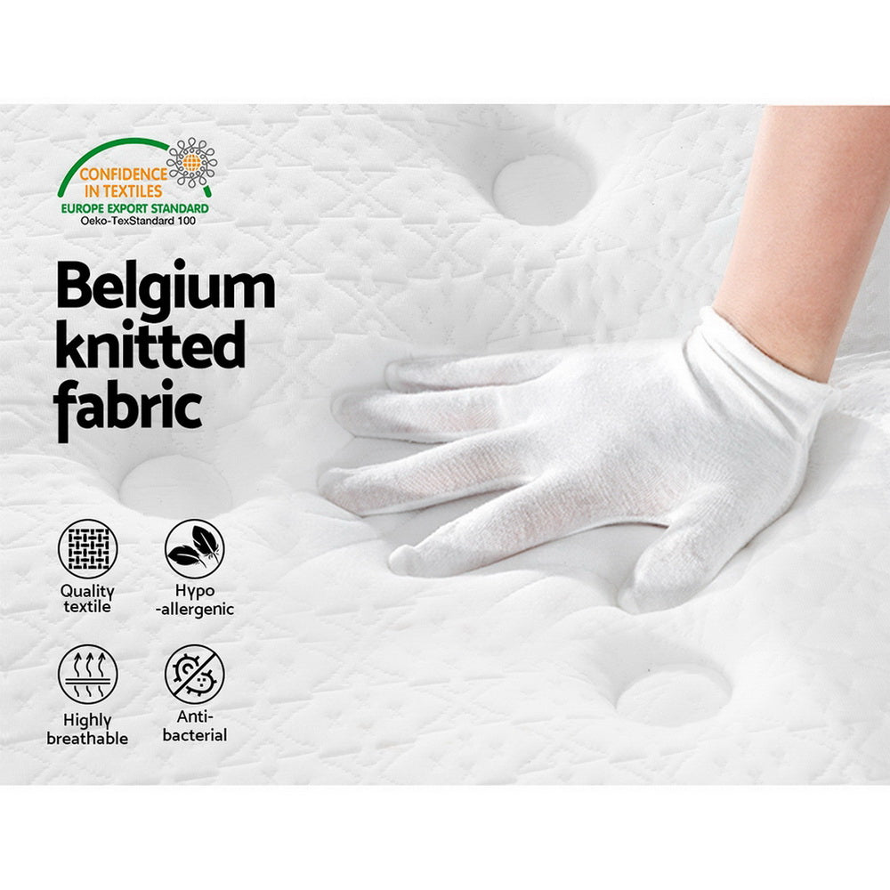 Single Package | Bruno Minimalist Solid Pinewood Bed Frame & Bonita Pillow Top Mattress (Medium Firm)