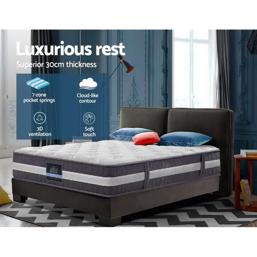 Lotus Tight Top Pocket Spring Mattress 30cm Thick - King