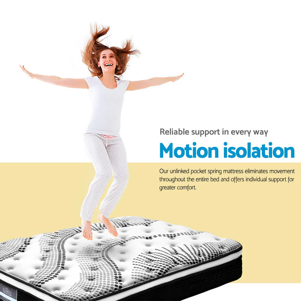 Queen Comfort Package | Como Series Euro Top Mattress (Medium Firm), Deluxe Pillowtop Topper, 2 Deluxe & 2 Cooling Pillows