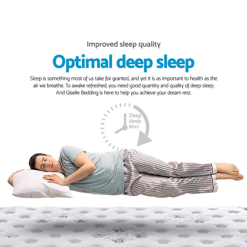 Man sleeping on Donegal Euro Top Cool Gel Pocket Spring Mattress 34cm Thick - King promoting optimal deep sleep quality