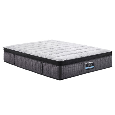 Marc Series Euro Top Mattress 34cm Thick - Double in gray with white quilted top, medium-firm pocket spring design for bedroom furniture