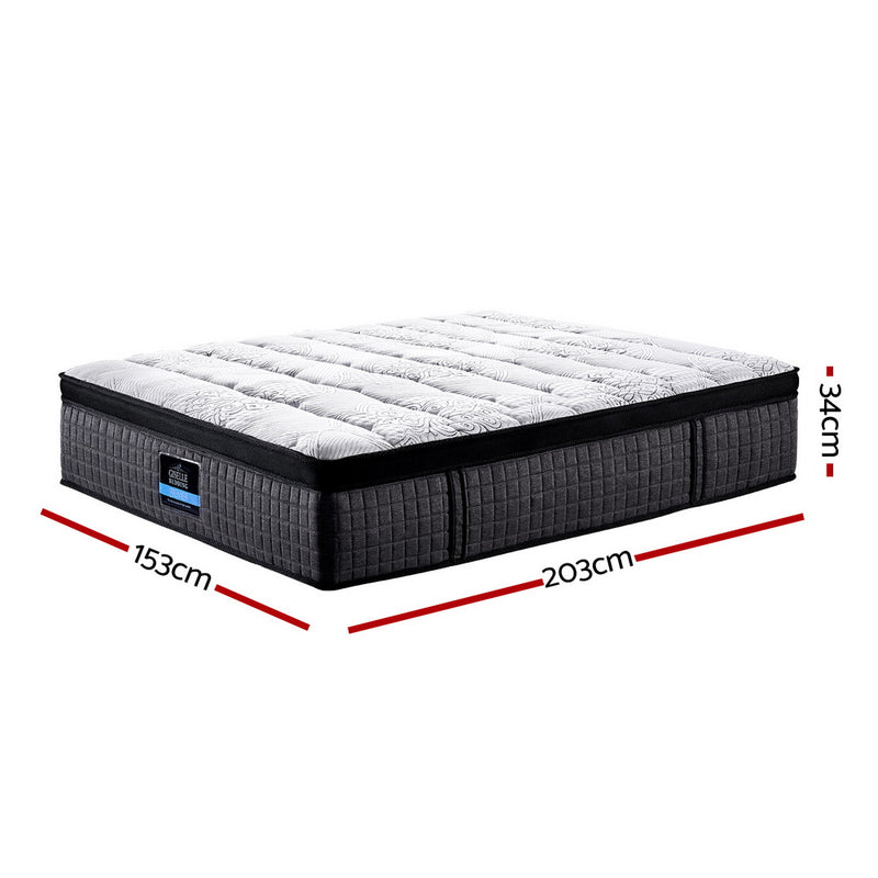 Marc Series Euro Top Mattress 34cm Thick - Queen with 9-zone pocket spring system and medium-firm support