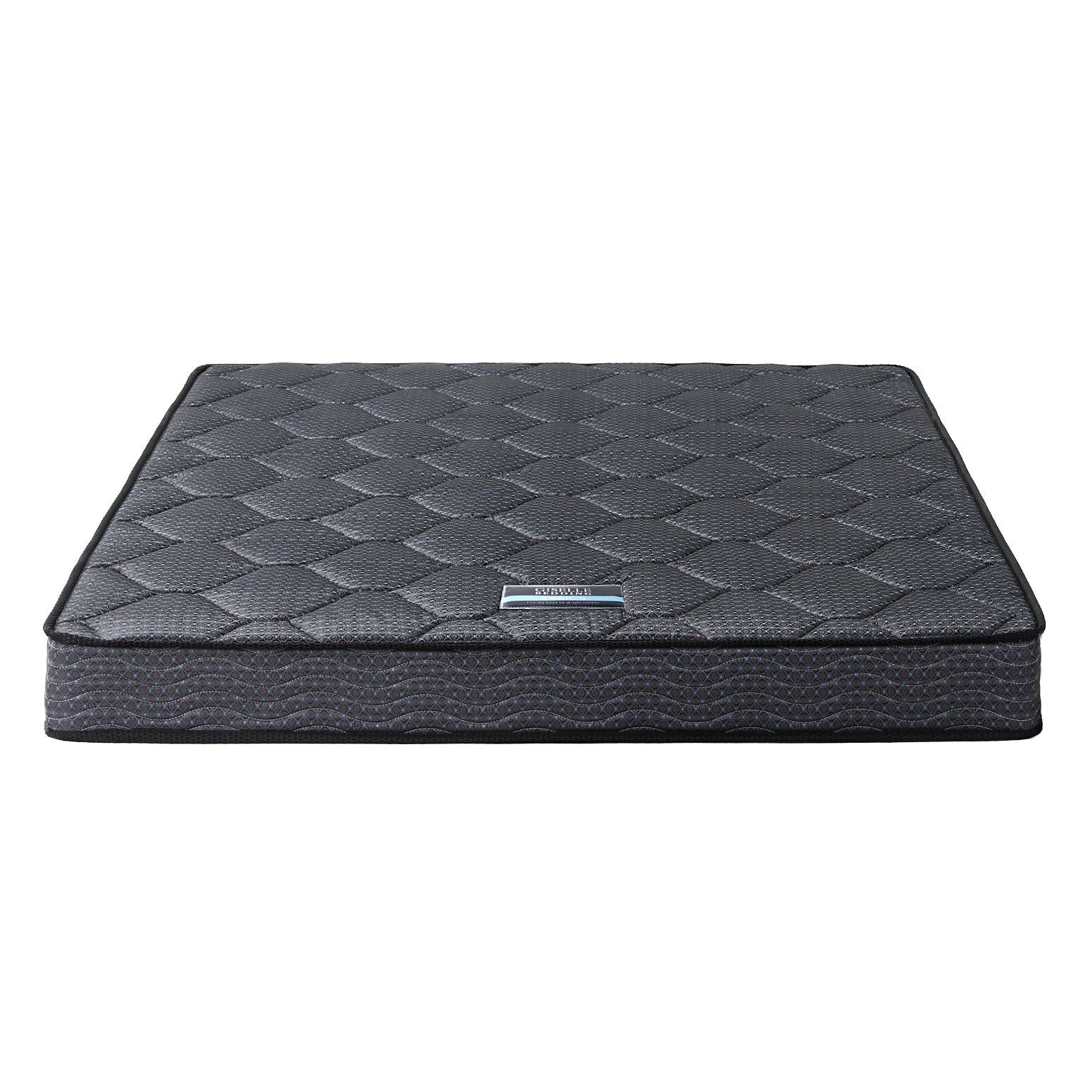 Serena Series Bonnell Spring Mattress 16cm Thick - Queen in dark gray with quilted top and firm support design.