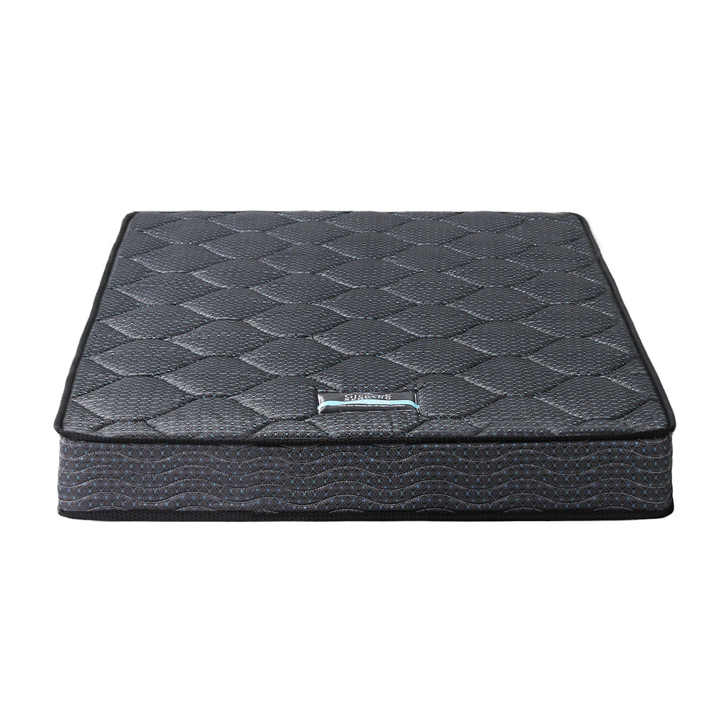 Serena Series Bonnell Spring Mattress 16cm Thick - Single in gray with quilted pattern and firm medium support by Bedzy.