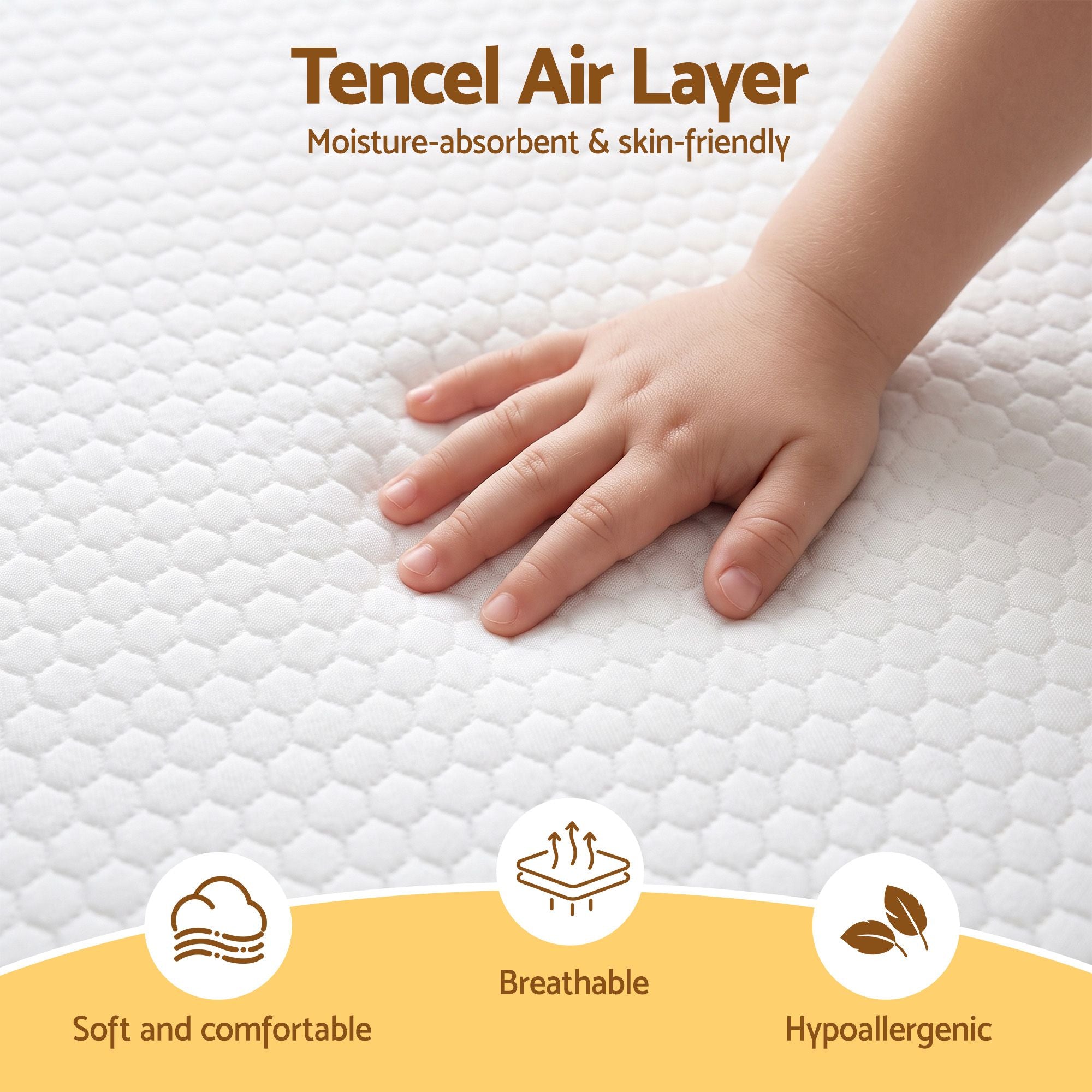 Cot Mattress 11cm Thick with Tencel Cover - White