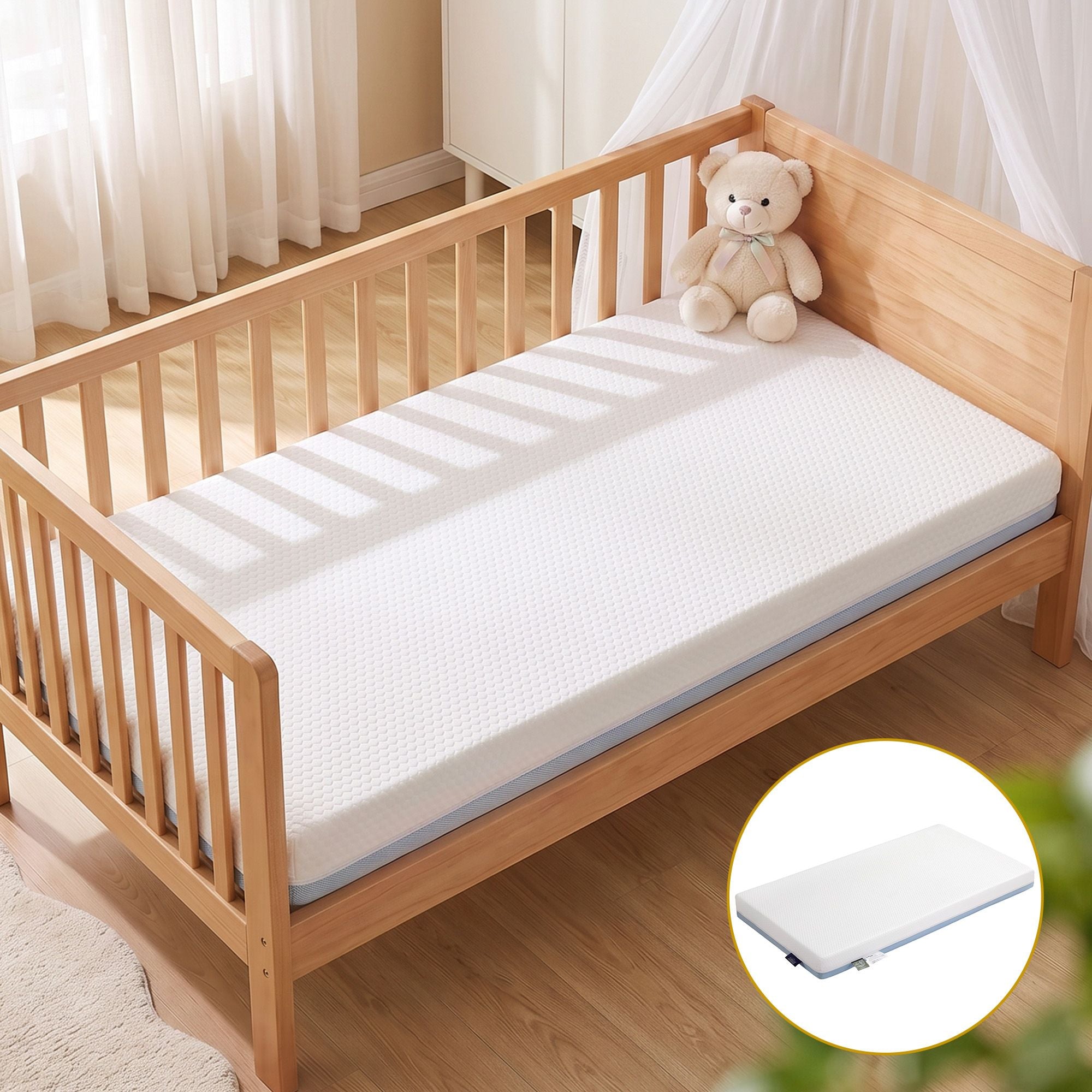 Cot Mattress 11cm Thick with Tencel Cover - White