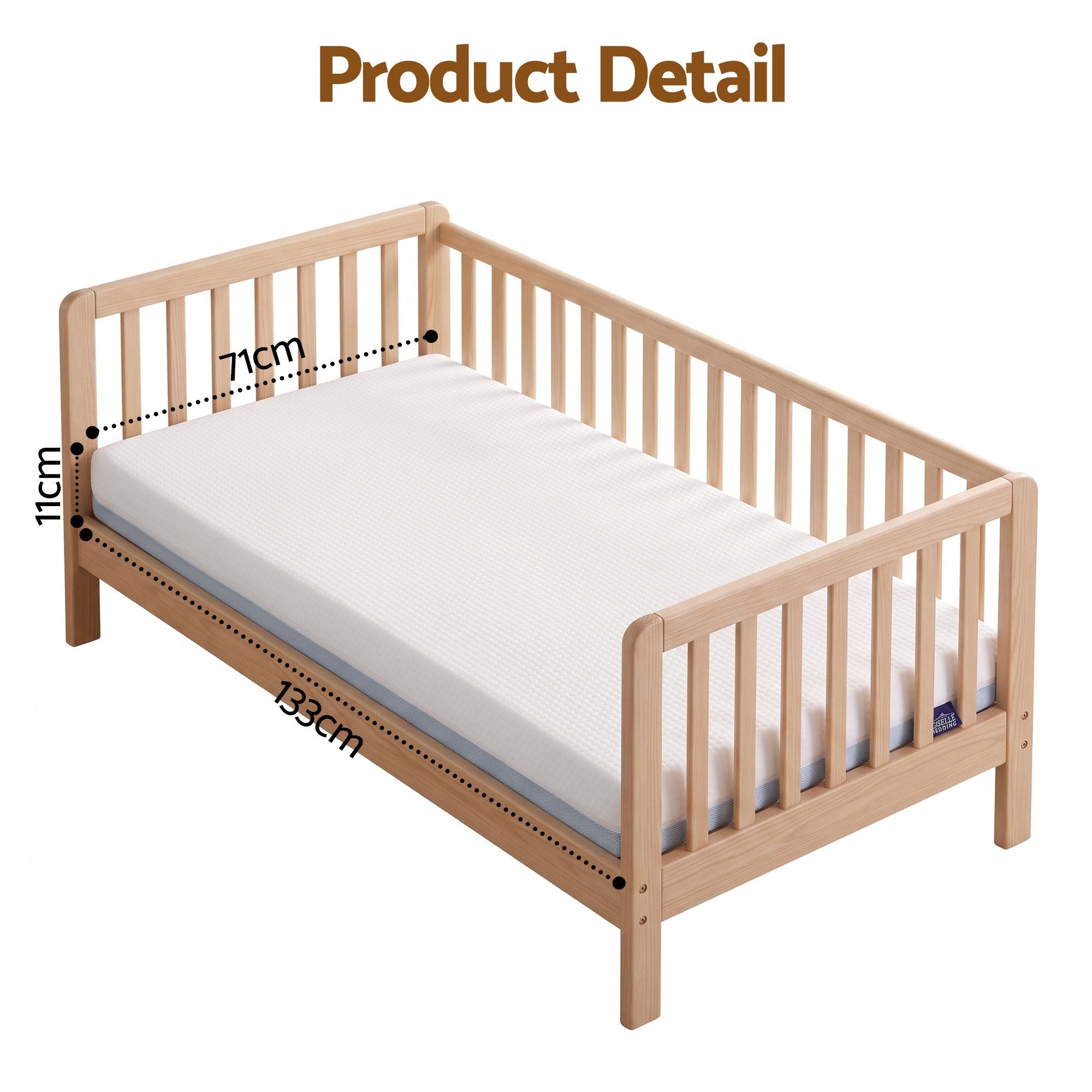Cot Mattress 11cm Thick with Tencel Cover - White