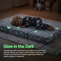 Foldable Travel Cot Mattress with Glow-in-the-Dark Cover - Blue