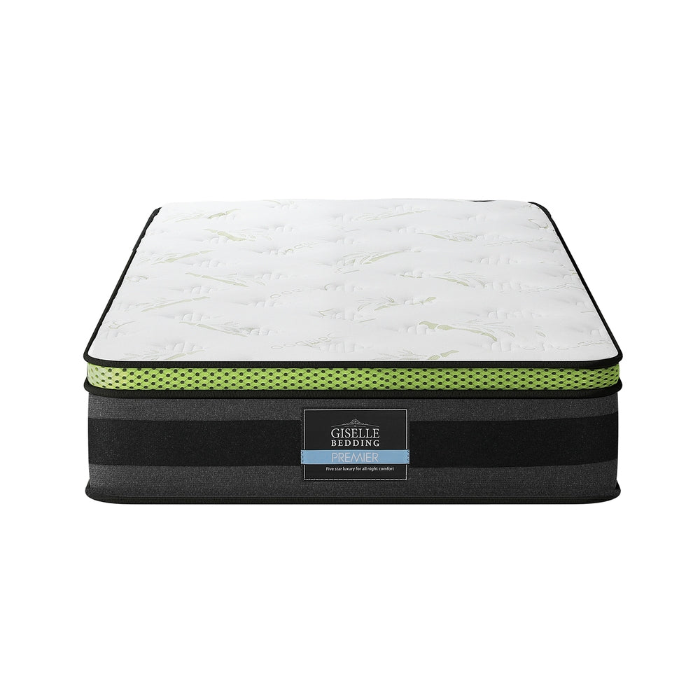 Tiberius Series Cool Gel Mattress 30cm Thick - King Single with white quilted top and black base by Bedzy