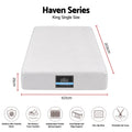 25cm King Single Hybrid Mattress with Gel Foam and Edge Support - White