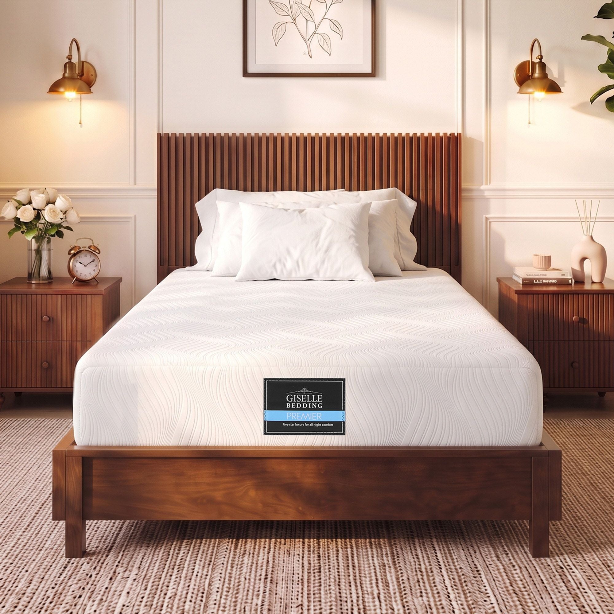 25cm King Single Hybrid Mattress with Gel Foam and Edge Support - White