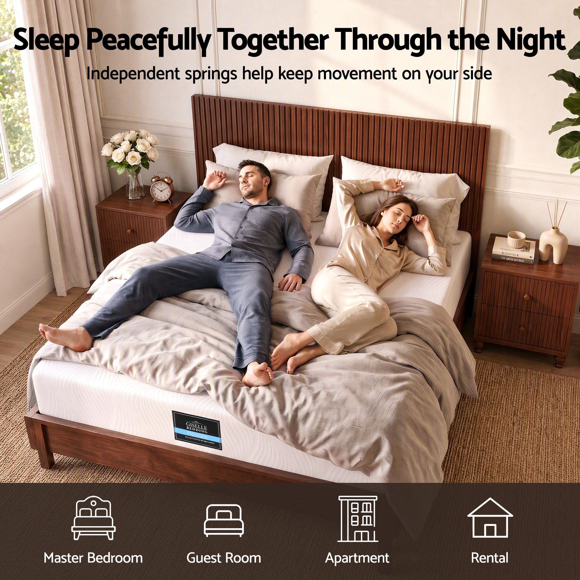 25cm Queen Hybrid Mattress with Gel Foam and Edge Support - White