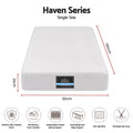 25cm Single Hybrid Mattress with Gel Foam and Edge Support - White