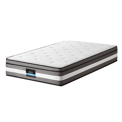 Lvory Euro Top Cooling Gel Pocket Spring Mattress 30cm Thick - Single with medium-firm support and quilted top layer