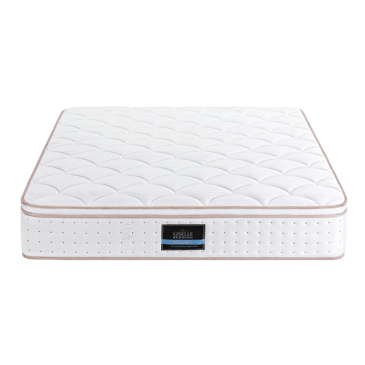 30cm King Spring Mattress with 5-Zone Firm Back Support and Tencel Cover - White