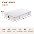 30cm Single 5-Zone Firm Spring Mattress with Tencel Cover - White