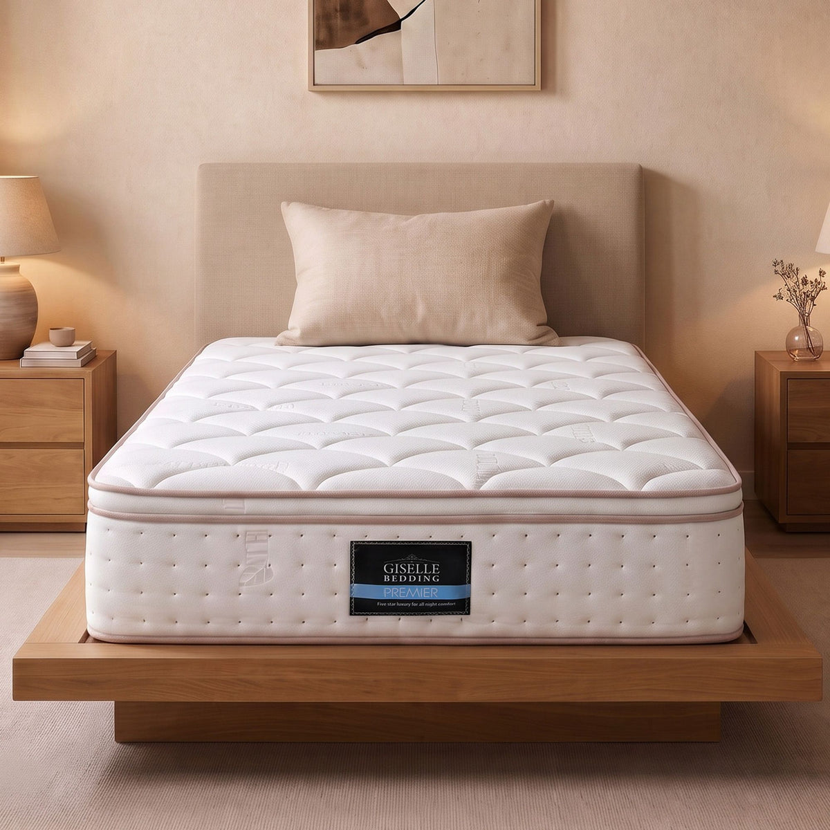 30cm Single 5-Zone Firm Spring Mattress with Tencel Cover - White