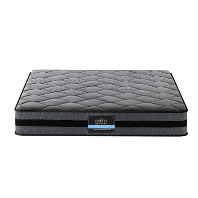 Wendell Pocket Spring Mattress 22cm Thick - King with quilted gray cover and black accent stripe from Bedzy bedroom furniture collection