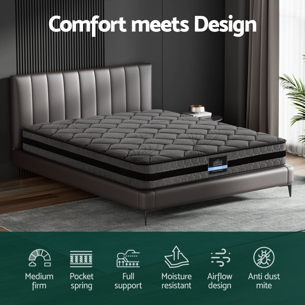 Wendell Pocket Spring Mattress 22cm Thick - King with medium firm support, pocket springs, and moisture resistant design